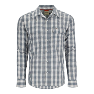 Simms Big Sky Long Sleeve Shirt - Men's - Storm and Simms Orange Plaid - M