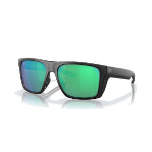 Costa Lido Sunglasses - Polarized - Matte Black with Green Mirror 580G