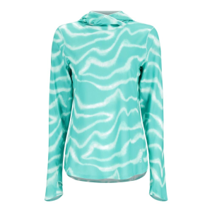 Simms SolarFlex Hoody - Women's - Wave Print Gulf Blue - XL