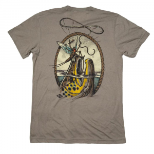 Lakes Rivers Streams Mayfly Rodeo Tee - Men's - Heather Stone - M