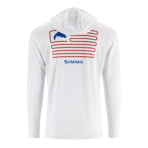Simms Tech Hoody - Artist Series - Men's - White Trout Flag - 2XL