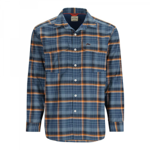 Simms ColdWeather Long Sleeve Shirt - Men's - Neptune and Sun Glow Ombre Plaid - M