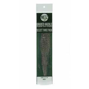 Umpqua / Metz Hackle Select - 3 Pack - Grizzly - 14/16/18