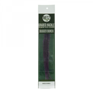 Umpqua / Metz Hackle Bugger Bunch - 3 Pack - Grizzly and Purple