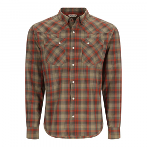 Simms Brackett Long Sleeve Shirt - Men's - Clay and Bay Leaf Window Plaid - S