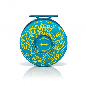Hatch Outdoors 2024 Custom Kraken Reel - 7 Plus - Matte Teal and Yellow - 7 Plus