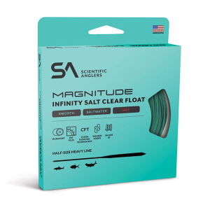 Scientific Anglers Magnitude Smooth Infinity Salt - 12' Clear Tip Floating Fly Line - Aqua and Clear - WF7F