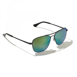 Bajio Snipes Sunglasses - Polarized - Black Matte with Green Glass