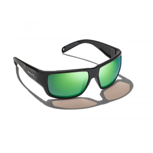 Bajio Piedra Sunglasses - Polarized - Black Matte with Green Glass