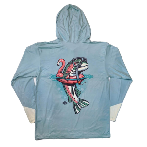 Lakes Rivers Streams - Reverse Snorkel Hoodie - Men's - Light Blue - 2XL