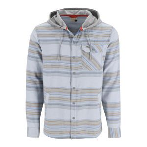 Simms Santee Flannel Hoody - Men's - White and Pale Pine Blanket Stripe - M