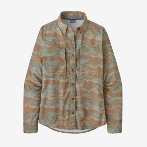 Patagonia Sol Patrol Long Sleeve Shirt - Women's - Rock Cycle Multi Small Pampas Tan - M