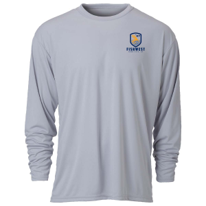 Fishwest Logo Performance Long Sleeve T-Shirt - Men's - Silver - M