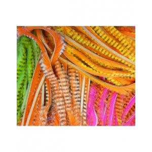 Hareline Dubbin Tiger Barred Magnum Rabbit Strips - Blue and Black and Whte - One Size