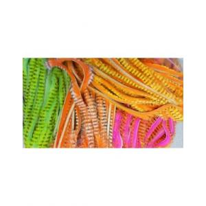 Hareline Dubbin Tiger Barred Rabbit Strips - Mahl Green and Black - One Size