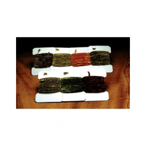 Hareline Dubbin Variegated Chenille - Black Olive - M