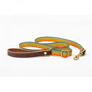 Whiskey Leatherworks Webbing Fish Print Dog Leash - Brook Trout - One Size