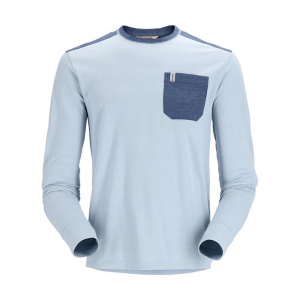 Simms Henry's Fork Crew - Men's - Sky Heather and Navy Heather - M