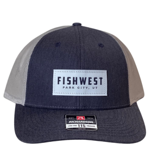 Fishwest Park City Logo Low Profile Trucker Hat - Navy Heather and Light Grey