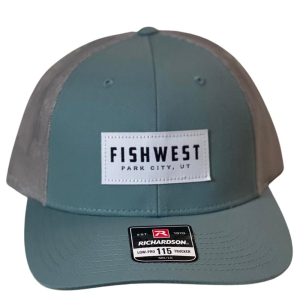 Fishwest Park City Logo Low Profile Trucker Hat - Smoke Blue and Aluminum