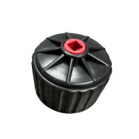 Black 5 Gallon Jug Lid with Threaded Plug - Thumper Fab Jugs