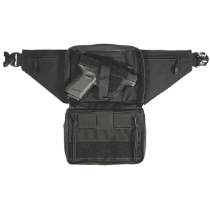 Blackhawk Medium Ambidextrous Hand Universal Outside-The-Waistband Concealed Weapon Fanny Pack Holster w/ Thumb Break, Textured Black - 60WF05BK