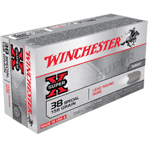 Winchester Ammunition Super-X 158 gr Lead Round Nose .38 Spl Ammo, 50/box - X38S1P