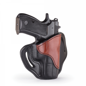 1791 Gunleather BH2.1 Right Hand Glock 17 OWB Open-Top Multi-Fit Holster, Black/Brown - BH2.1-BLB-R - 