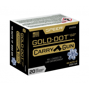 SPEER Gold Dot Carry Gun 45 Auto +p 200 Gr Hp 20 Rounds - 24258