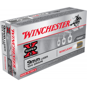 chester Super-X 9mm 124 Grain Brass Enclosed 50rds Ammo