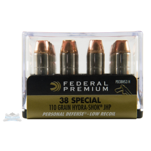 Federal 38 Special 110gr Hydra-Shok Ammunition 20rds - PD38HS3 H