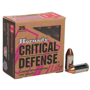 HORNADY Critical Defense Lite 9mm Ammo 100 Gr Ftx 25rds - 90240