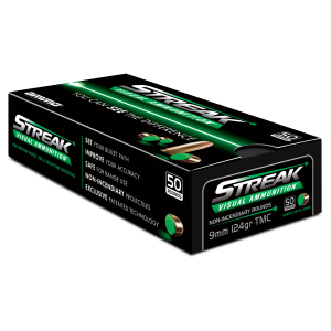 Ammo Inc STREAK Green 9mm Ammo 124 Grain TMC, 50rds