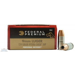 eral Personal Defense 9mm 124 Gr Hydra-Shok JHP 20rds Ammo