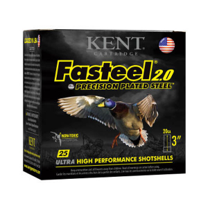KENT Cartridge 20 Ga 3"#4 Fasteel 2.0 Waterfowl 25 Shotshells - K203fs24-4