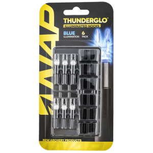 NAP Thunderglo Illuminated Nock 6 Pack, Blue - NAP-ILLN-BL-6PK
