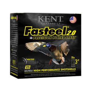 KENT Cartridge 20 Ga 3"#2 Fasteel 2.0 Waterfowl 25 Shotshells - K203fs24-2