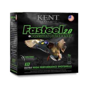 KENT Cartridge 12 Ga 2-3/4" #4 Fasteel 2.0 Precision Plated Steel 25 Shotshells - K122fs30-4