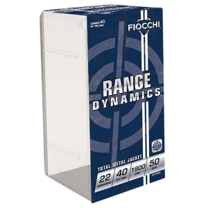 Fiocchi Range Dynamics 22 Magnum 40gr FMJ Ammo, 50rds - 22FWMC