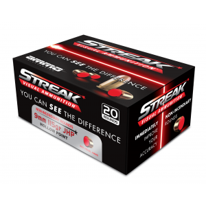 o Inc STREAK Red 9mm 115gr JHP Tracer Defensive 20rds Ammo