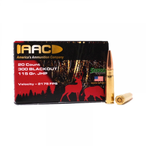  300 Blackout 115 Grain Sierra JHP 20rd Box Ammo