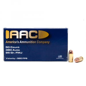  380 Auto 95 Grain FMJ 50rd Box Ammo