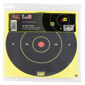 Pro-Shot SplatterShot Bullseye Target, Black/Red - 12B-GREEN-TG-12PK