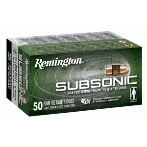 REMINGTON Subsonic 40 Gr Php 22 Lr Ammo, 50/box - S22hpa