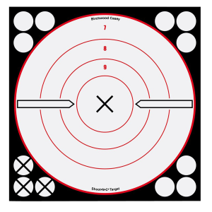 Birchwood Casey Shoot-N-C 8" Self-Adhesive Target, White/Black, 6/pack - 34802