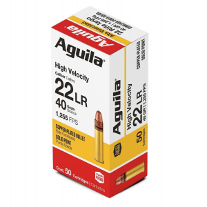 AGUILA 22 Long Rifle 40gr Hv Solid Point 50 Rounds Ammunition - 1b222328