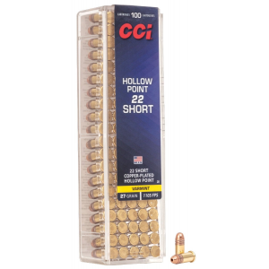  .22 Short 27gr Copper Plated HP High Velocity Ammunition 100rds -0028 Ammo