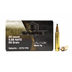  Sabre Blade Black Tip 5.56 NATO 55 Grain 20rd Box Ammunition Ammo