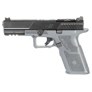ZevTech OZ9 Standard 9mm Pistol, 4.49" Barrel, Fiber Optic Front Sights, Black/Gray - OZ9STDCOMG