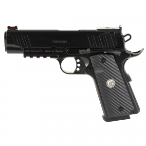 GIRSAN 10mm 1911 Pistol, 4.4" Barrel, Adjustable Fiber Optic Sights, Black - 390605